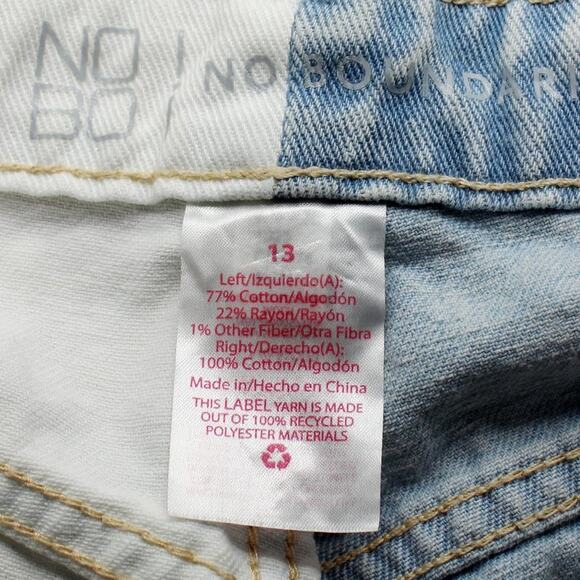 Two Tone White and Light Blue  Denim Jeans Juniors Size 13 - Picture 6 of 6